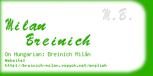 milan breinich business card